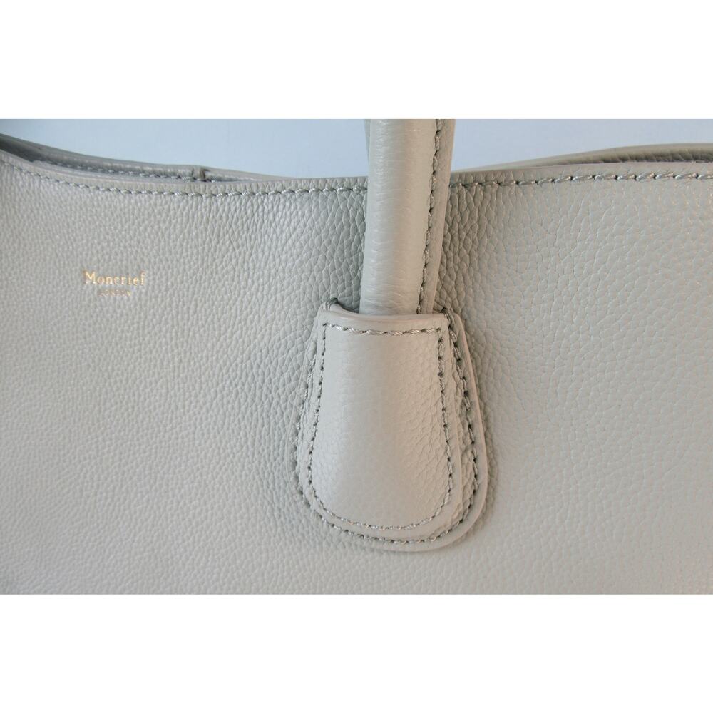 Moncrief London Anabel Frosty Green Italian Leather Tote Bag - Picture 3 of 16